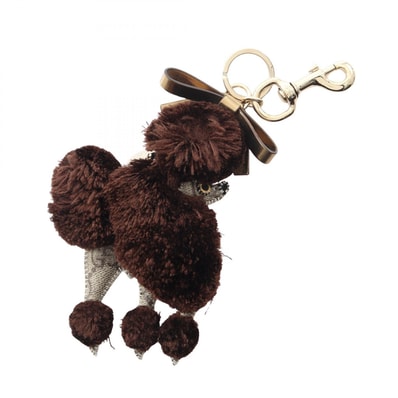 グッチ GUCCI グッチョリ ルル GGプラス プードル チャーム アクセサリー レザー PVC / ファー レディース ベージュ系 / ブラウン系 【中古】