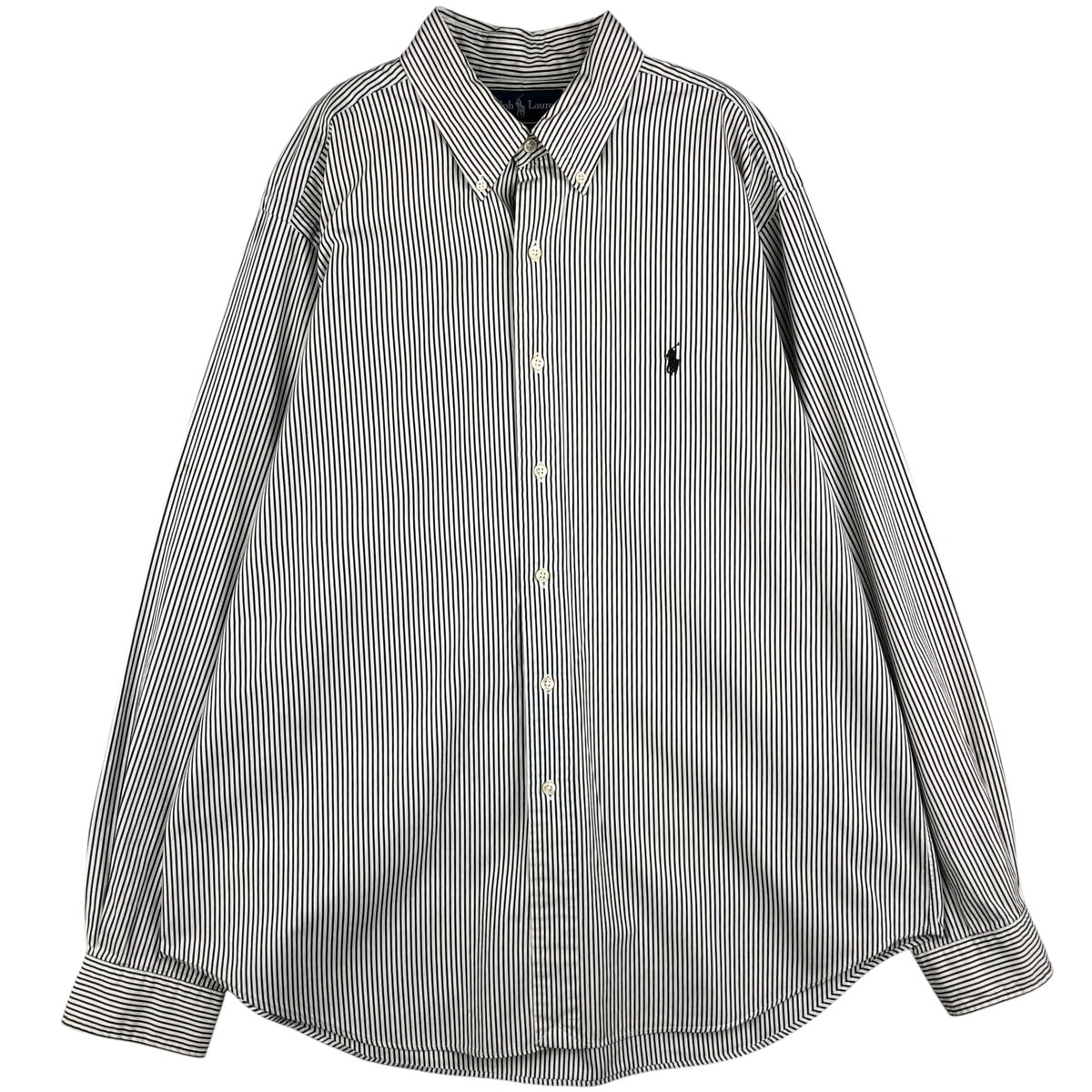古着 ラルフローレン Ralph Lauren CLASSIC FIT 長袖 ボタンダウンストライプシャツ メンズXL相当/eaa459381
