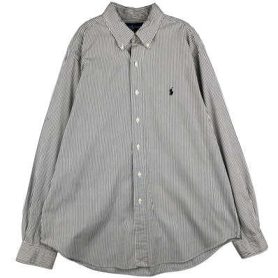 古着 ラルフローレン Ralph Lauren CLASSIC FIT 長袖 ボタンダウンストライプシャツ メンズXL相当/eaa459381