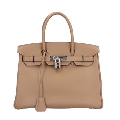 エルメス バーキン30 ハンドバッグ レザー ベージュ レディース HERMES 中古