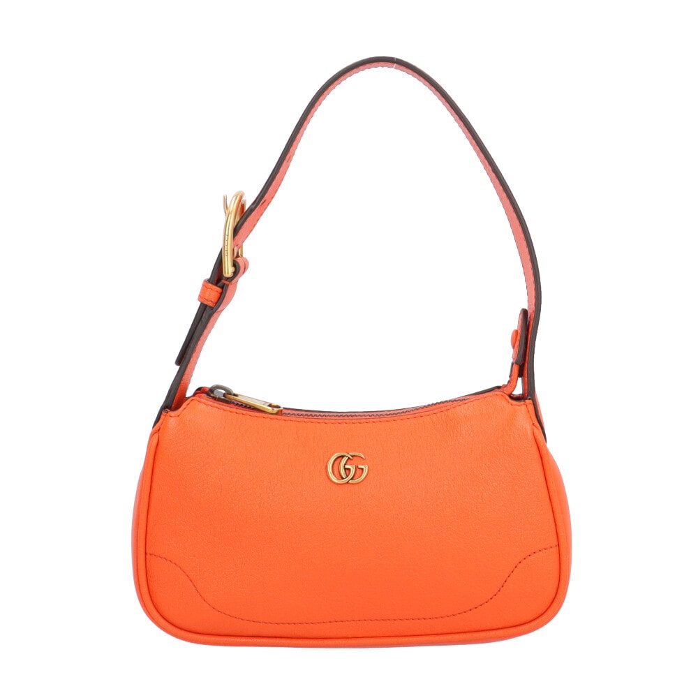グッチ アフロディーテ ミニ GGマーモント ハンドバッグ レザー 739076 オレンジ レディース GUCCI  中古