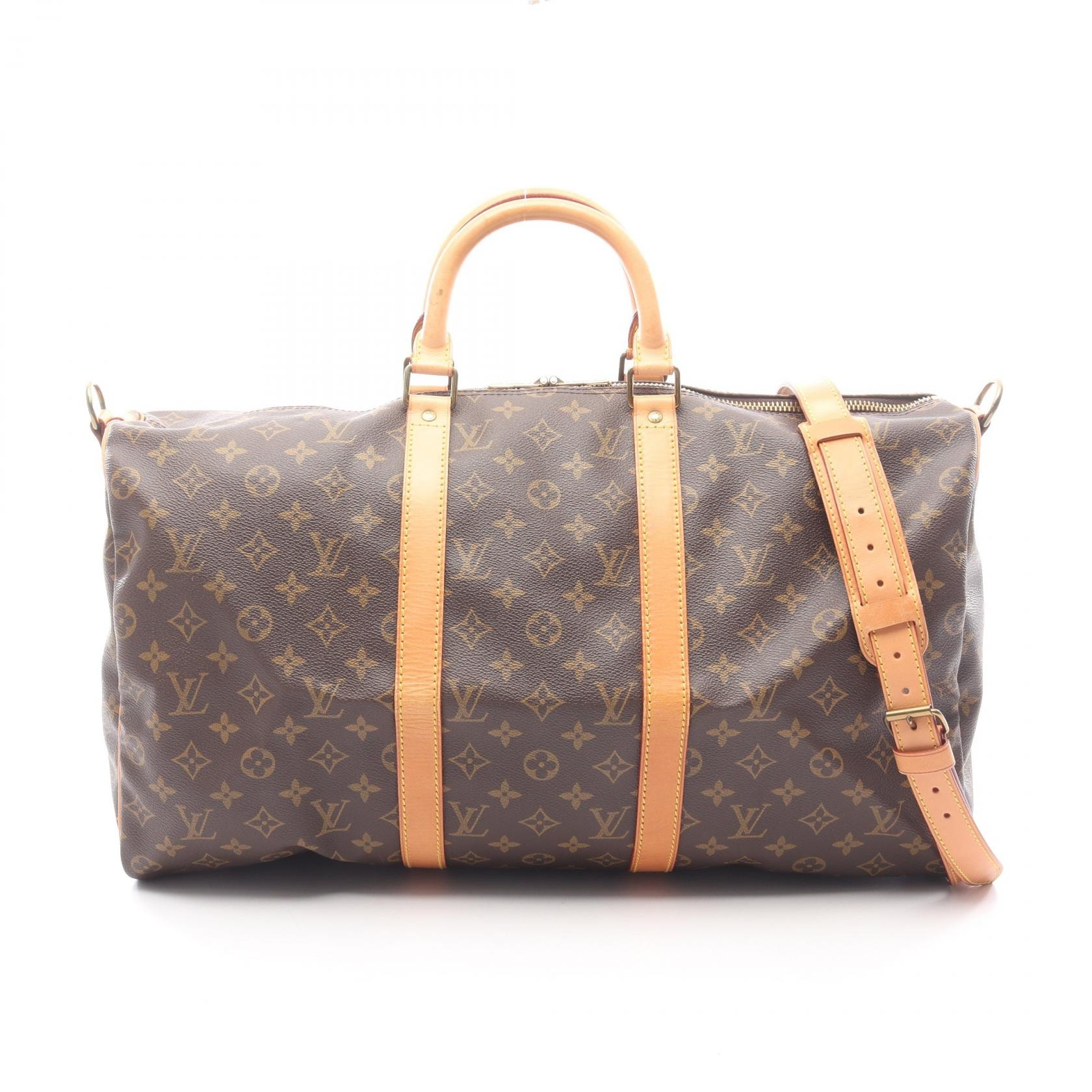 ルイ・ヴィトン LOUIS VUITTON キーポル バンドリエール50 2WAY ボストンバッグ バッグ PVCコーティングキャンバス レザー モノグラム メンズ レディース ブラウン系 M41416 【中古】