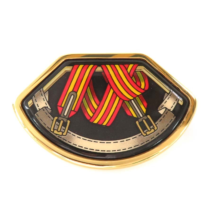 やや傷や汚れあり】エルメス HERMES ブローチ 七宝焼き メタル