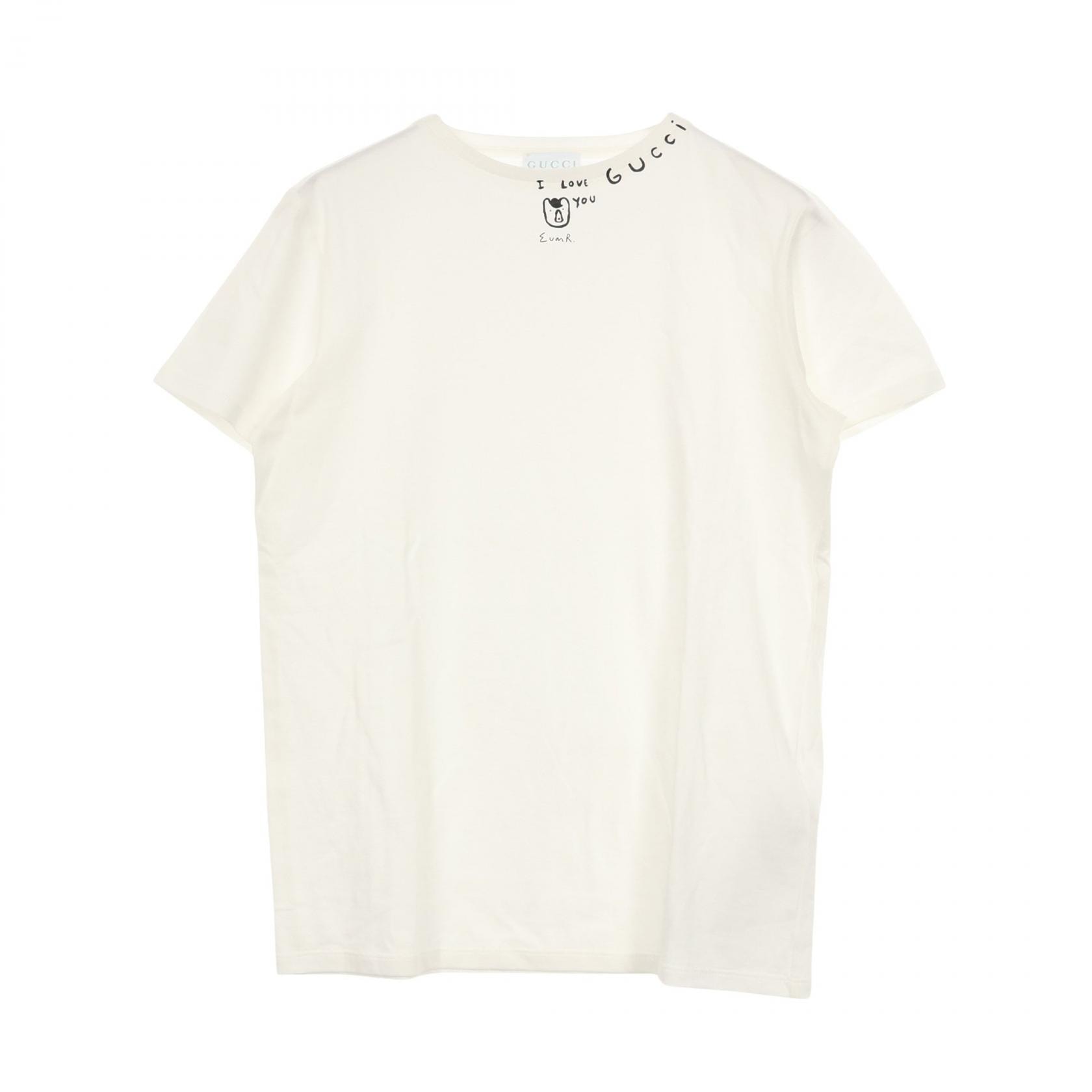 グッチ GUCCI GUCCI × ヒグチユウコ チルドレンズ GGスプリーム 半袖Tシャツ 衣料品 トップス コットン レディース ホワイト系 【中古】
