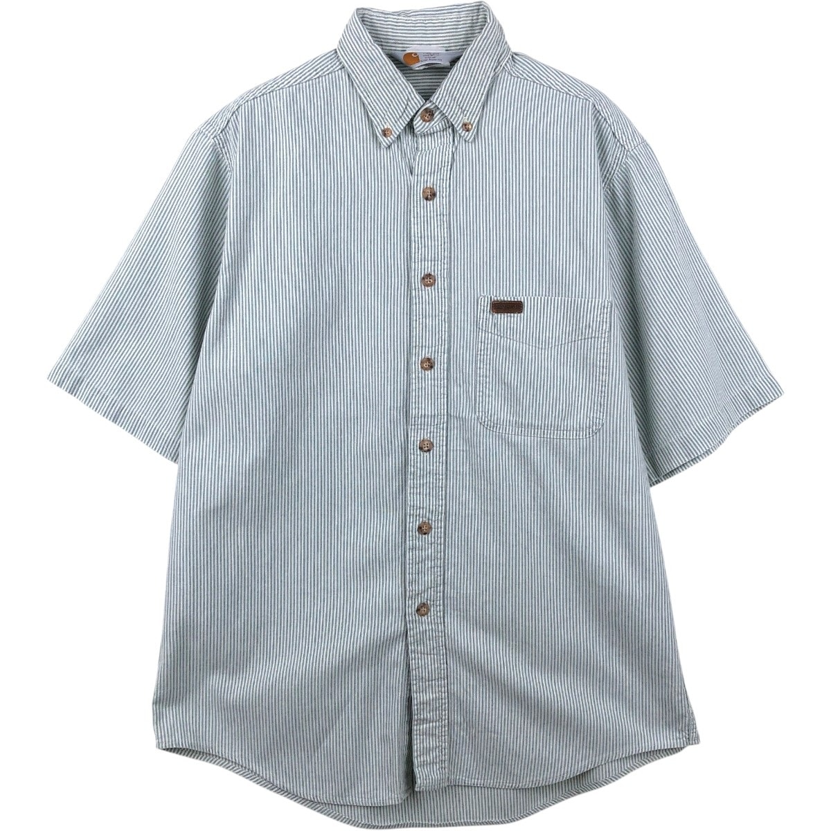 古着 カーハート Carhartt ストライプ柄 半袖 ワークシャツ メンズM相当/eaa674585