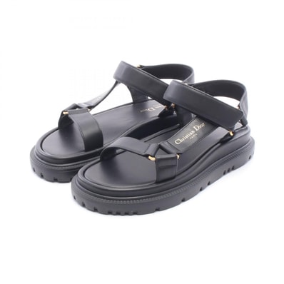 ディオール Dior D-Wave サンダル 靴 レザー レディース ブラック系 【中古】