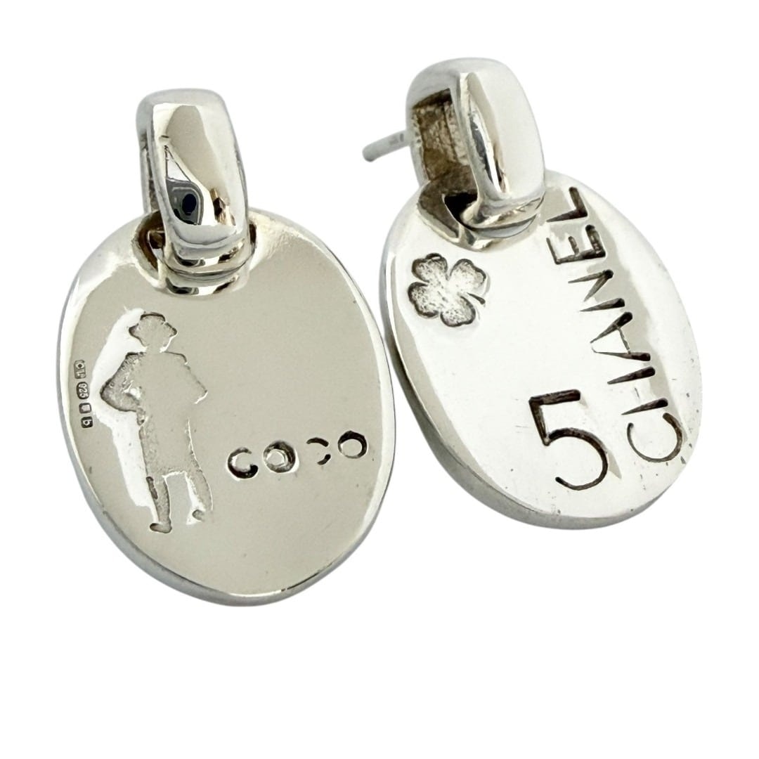 シャネル レディース ドロップ ピアス ココ No.5 アシンメトリー シルバー