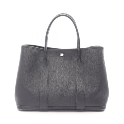 エルメス HERMES ガーデンパーティPM トートバッグ バッグ レザー カーフ(牛革) ヴァッシュカントリー ヴァッシュカントリー ブラック(エルメス) X刻印(2016年製造) レディース ブラック系 【中古】