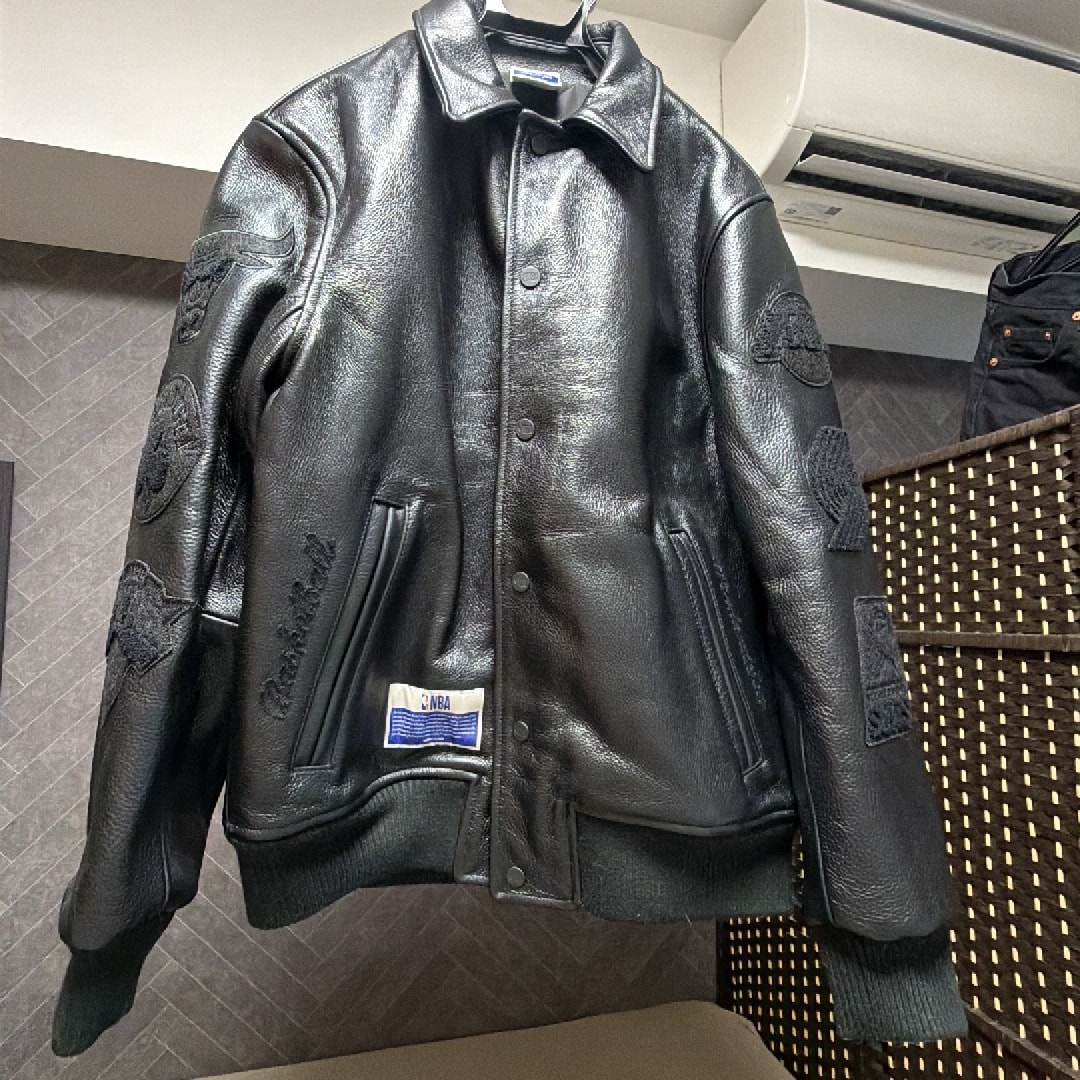 WIND AND SEA x NBA Leather Jacket "Black"