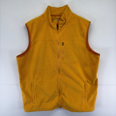 古着 エルエルビーン L.L.Bean フリース ベスト ワンポイントロゴ フルジップ アウトドア 2XL イエロー系 メンズ