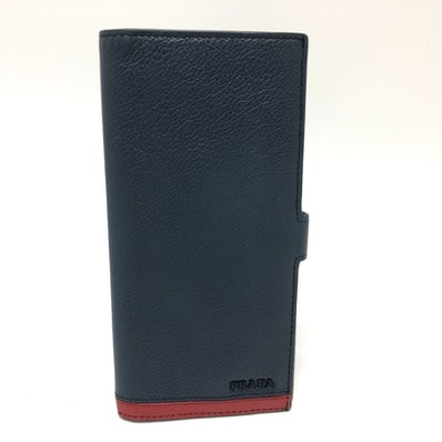 プラダ PRADA ヴィッテロマイクログレ 2MV015 ロングウォレット ロングウォレット 2つ折り 長財布 レザー ブルー