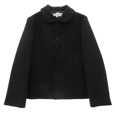 tao COMME des GARCONS タオ コムデギャルソン AD2023 TC-J101 ウールギャバジン 後染め 丸襟 ジャケット ブラック系 L【美品】【中古】