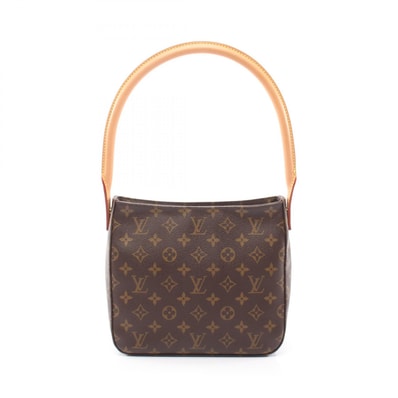 ルイ・ヴィトン LOUIS VUITTON ルーピングMM モノグラム ショルダーバッグ バッグ PVCコーティングキャンバス レザー レディース ブラウン系 M51146 【中古】