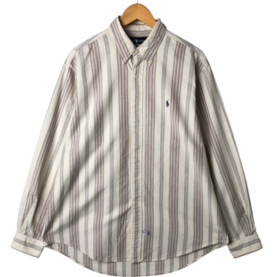 古着 ラルフローレン Ralph Lauren 長袖 ボタンダウンストライプシャツ メンズXL相当/eaa549306