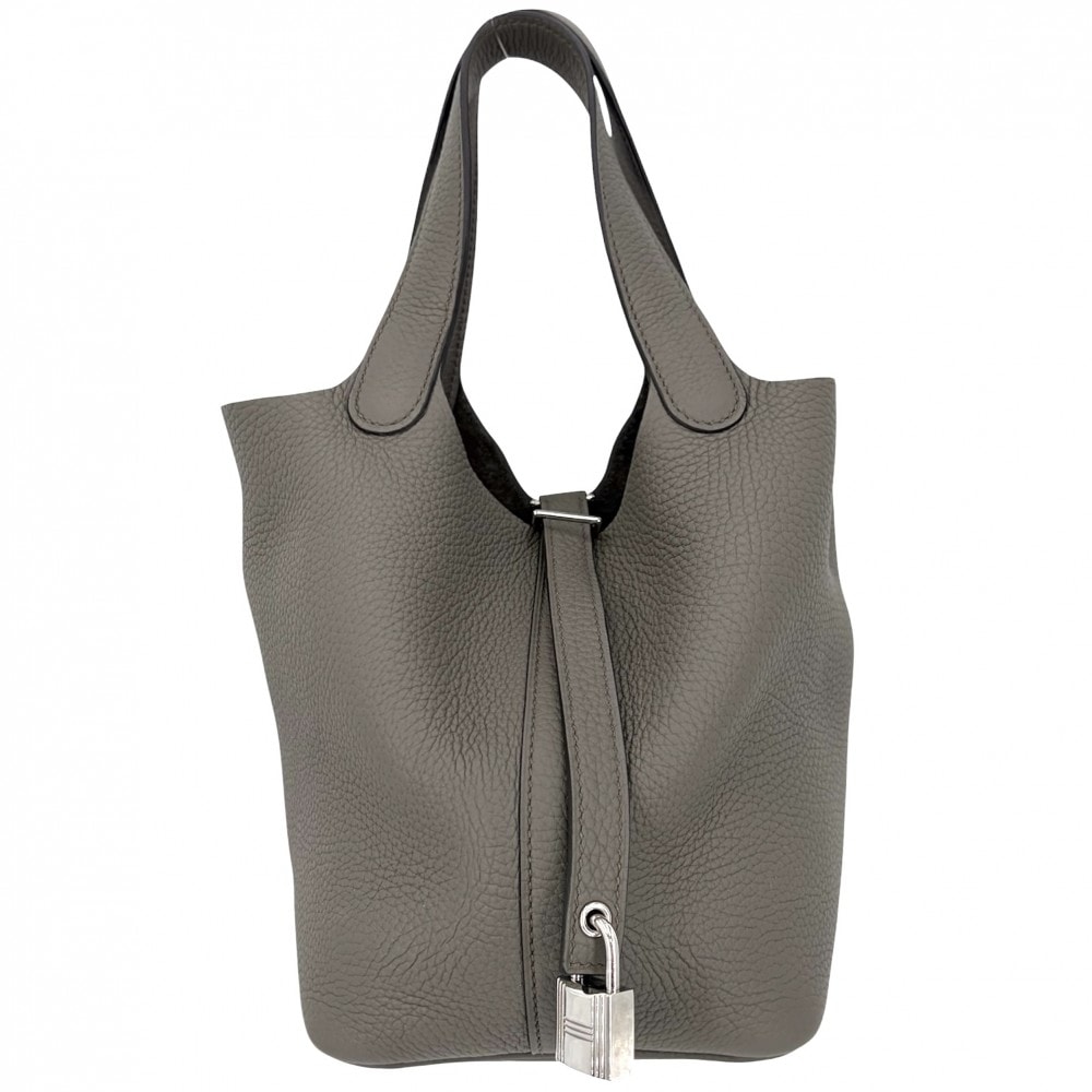 HERMES エルメス ハンドバッグ ピコタンロックPM A刻印 トリヨンクレマンス    グレー系 シルバー金具 レディース 美品 2017年【中古品】