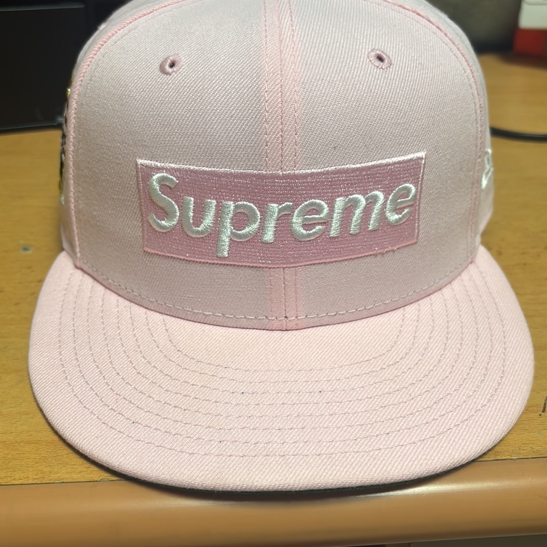 Supreme x FDNY Box Logo New Era "Pink"