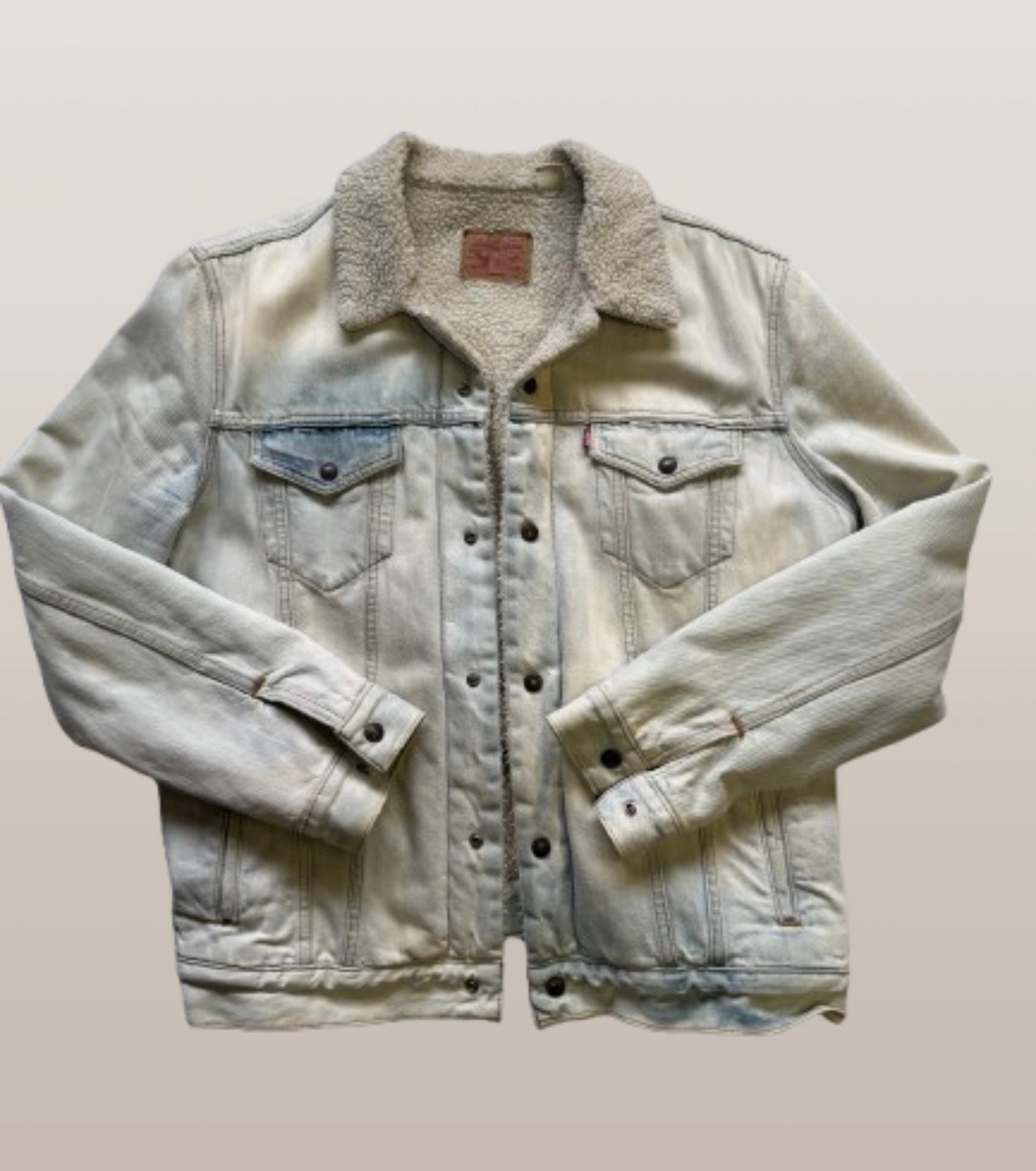 Supreme LEVI'S Bleached Sherpa Trucker Jacket "Denim"