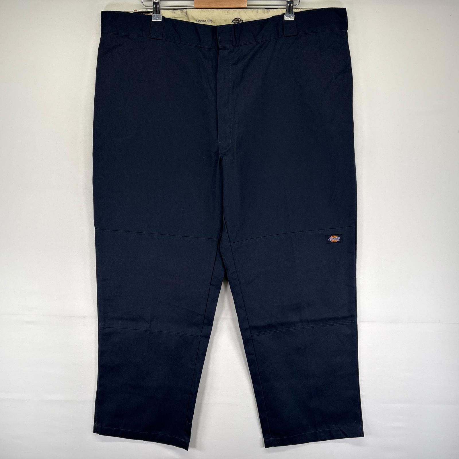 古着 デッドストック ディッキーズ Dickies パンツ ワークパンツ ジッパーフライ ダブルニー W44 L30  ネイビー系 メンズ