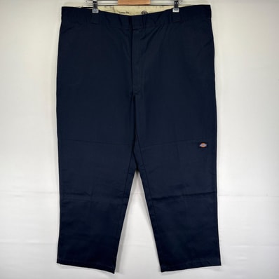 古着 デッドストック ディッキーズ Dickies パンツ ワークパンツ ジッパーフライ ダブルニー W44 L30 ネイビー系 メンズ