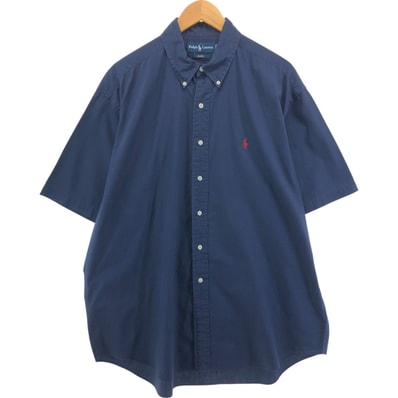古着 ラルフローレン Ralph Lauren BLAKE 半袖 ボタンダウンシャツ メンズXL相当/eaa551845