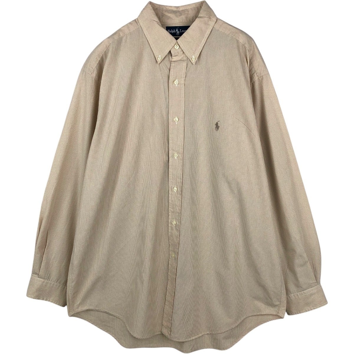 古着 ラルフローレン Ralph Lauren YARMOUTH ギンガムチェック 長袖 ボタンダウンチェックシャツ メンズL相当/eaa678019