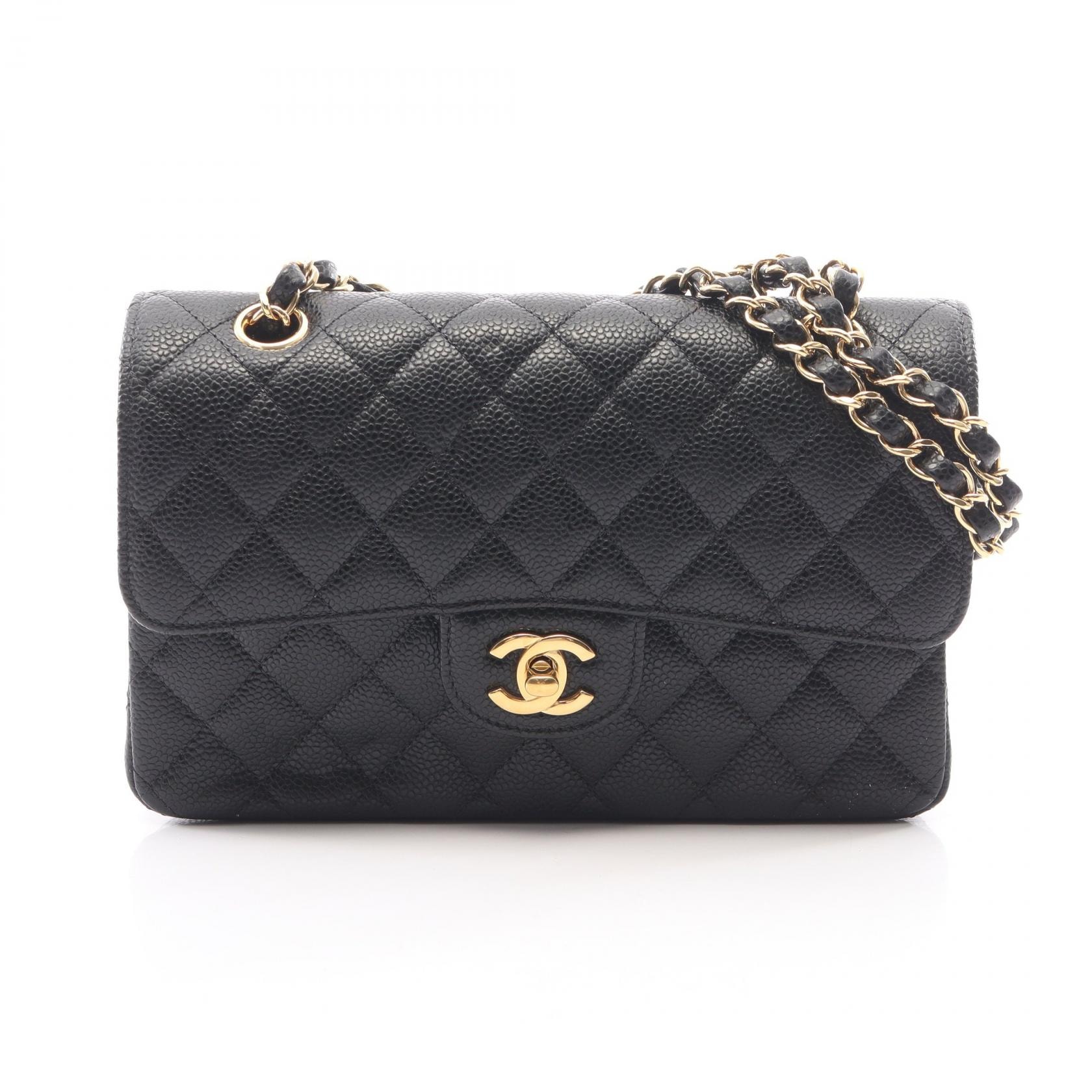 シャネル CHANEL マトラッセ Wフラップ ショルダーバッグ バッグ カーフ(牛革) レディース ブラック系 A01113 【中古】