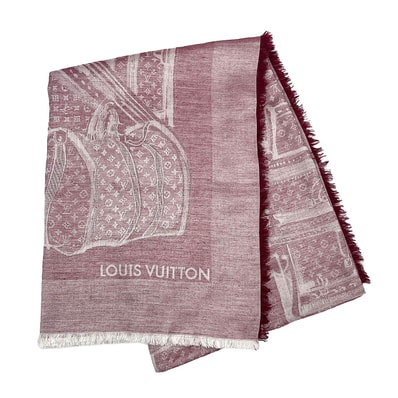 LOUIS VUITTON ルイ・ヴィトン スカーフ
ショール ストール 大判 モノグラム カシミヤ シルク レッド レディース
【中古】
