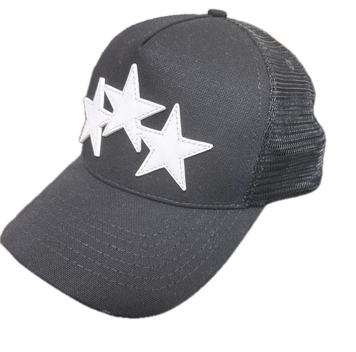 AMIRI 3 Star Trucker Hat "Black/White"