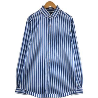 古着 ラルフローレン Ralph Lauren POLO by Ralph Lauren ワイドカラー 長袖 コットンストライプシャツ メンズXXL相当/eaa537178
