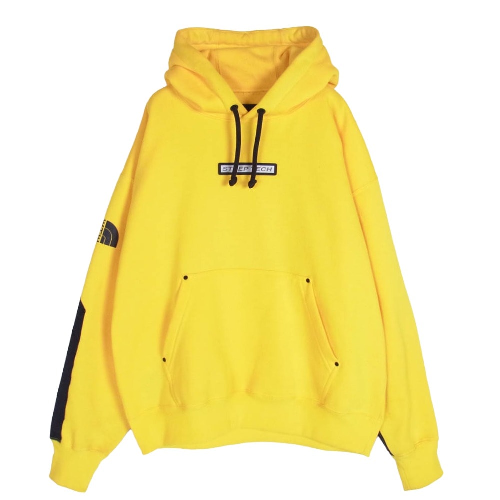 THE NORTH FACE ノースフェイス パーカー NT62001 EXPEDITION STEEP TECH LOGO HOODIE スティープテック フロント ラバーパッチ バック ロゴ プリント フーディー パーカー イエロー系 M【中古】