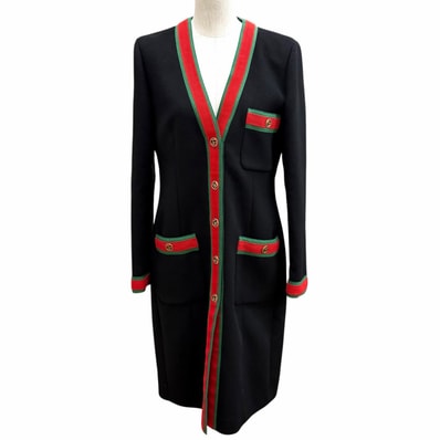 極美品 グッチ コート ブラック レディース 40 518064