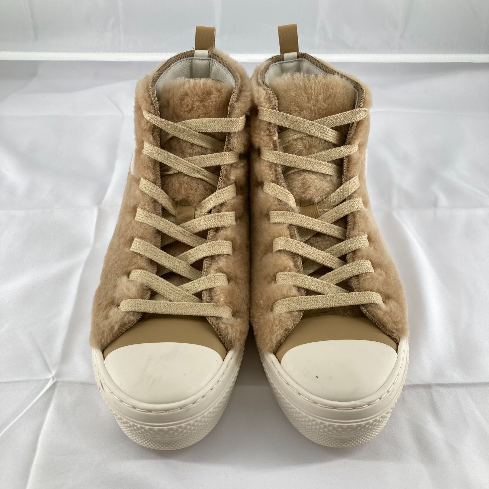 Christian Dior(クリスチャン・ディオール)DIOR×ERL B23 ボア ラビット ハイカットスニーカー #42 ベージュ