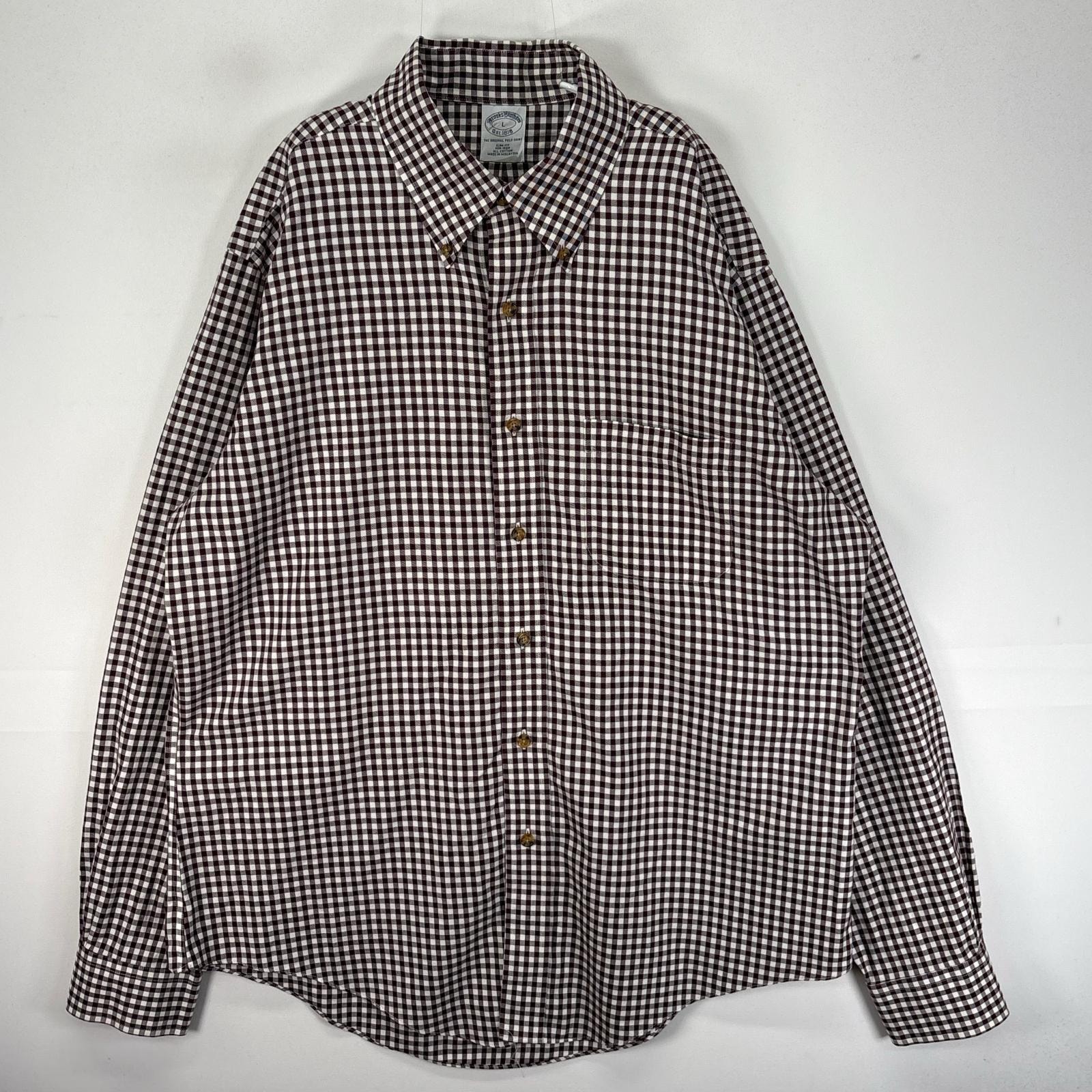 古着 ブルックスブラザーズ Brooks Brothers 長袖シャツ ボタンダウン L  レッド系 チェック メンズ