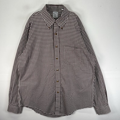 古着 ブルックスブラザーズ Brooks Brothers 長袖シャツ ボタンダウン L レッド系 チェック メンズ