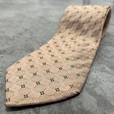 【BURBERRY】バーバリー ブロックチェック 格子柄 ジャカード ネクタイ ピンク ベージュ グリーン シルク100% 日本製 メンズ フォーマル