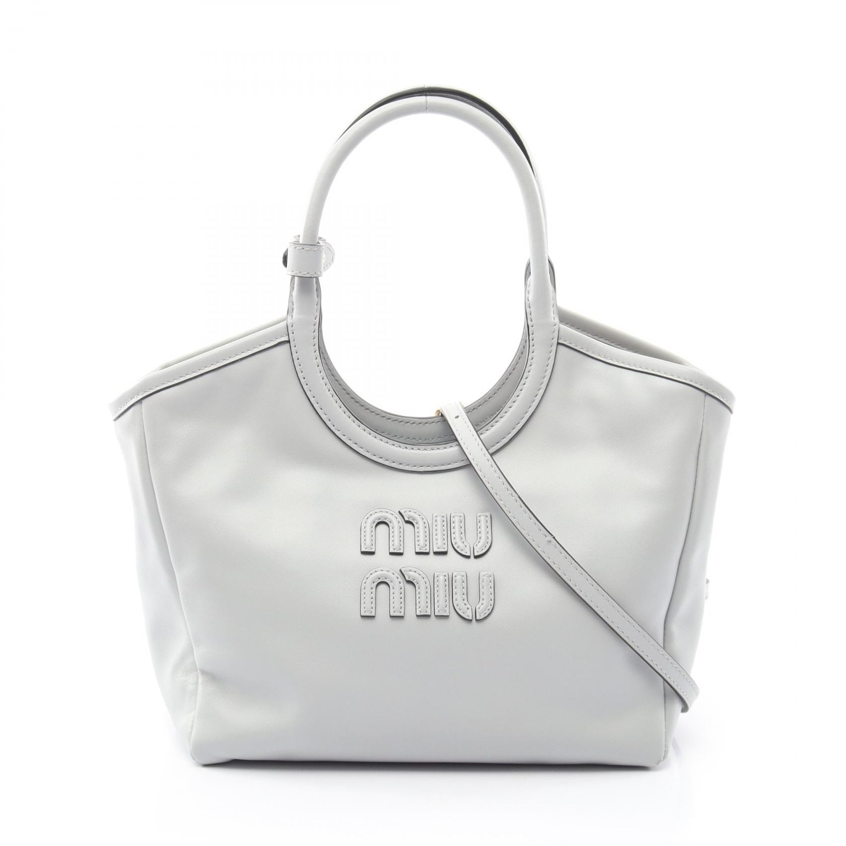 ミュウ ミュウ Miu Miu アイビー 2WAY ハンドバッグ バッグ レザー レディース ブルー系 【中古】