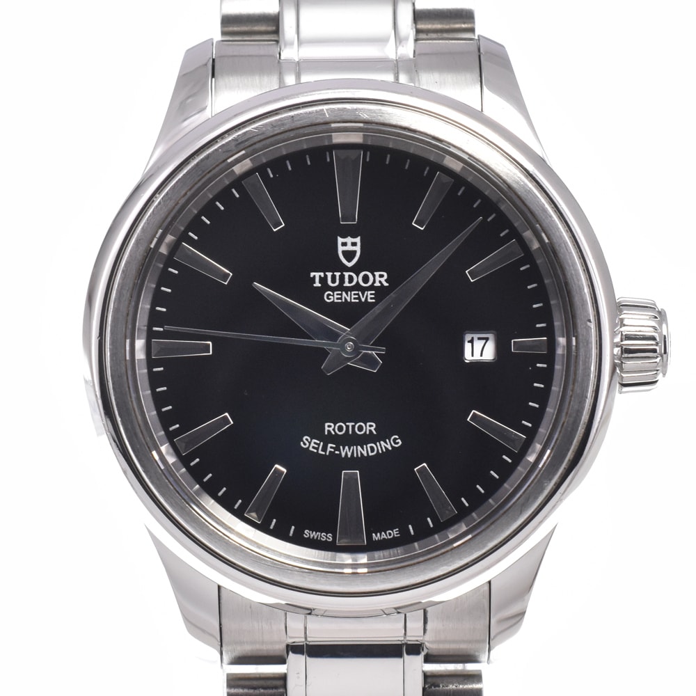 チューダー TUDOR 12100 スタイル デイト ブラック 自動巻き レディース 良品 内箱・保証書付き 腕時計 J#150075
