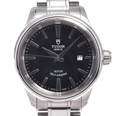 チューダー TUDOR 12100 スタイル デイト ブラック 自動巻き レディース 良品 内箱・保証書付き 腕時計 J#150075