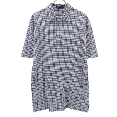 Polo by Ralph Lauren ポロバイラルフローレン チェック柄 半袖 ポロシャツ S ネイビー