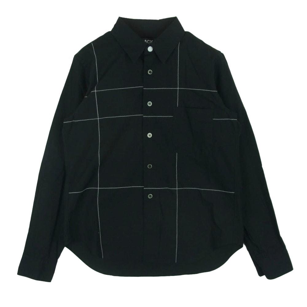 BLACK COMME des GARCONS ブラックコムデギャルソン AD2017 1T-B016 ランダムステッチデザイン 長袖 シャツ ブラック系 ホワイト系 XS【中古】