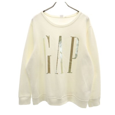 GAP ギャップ 長袖 スウェット トレーナー XL ホワイト系 裏起毛