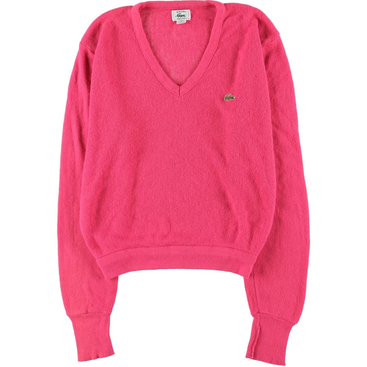 古着 80~90年代 ラコステ LACOSTE IZOD Vネック アクリルニットセーター USA製 レディースM相当 ヴィンテージ/eaa583145