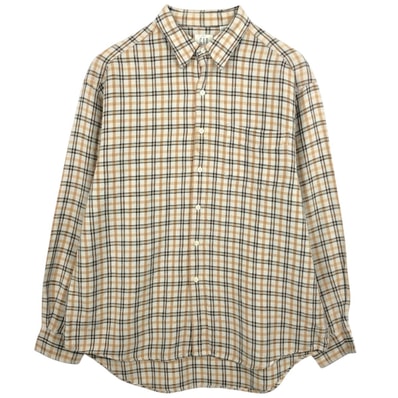 古着 90年代 ギャップ GAP オールドギャップ チェック柄 長袖 リネンシャツ メンズL相当 ヴィンテージ/eaa662891