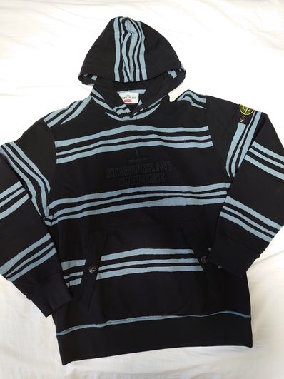 Supreme / Stone Island Warp Stripe Hooded Sweatshirt "Black"