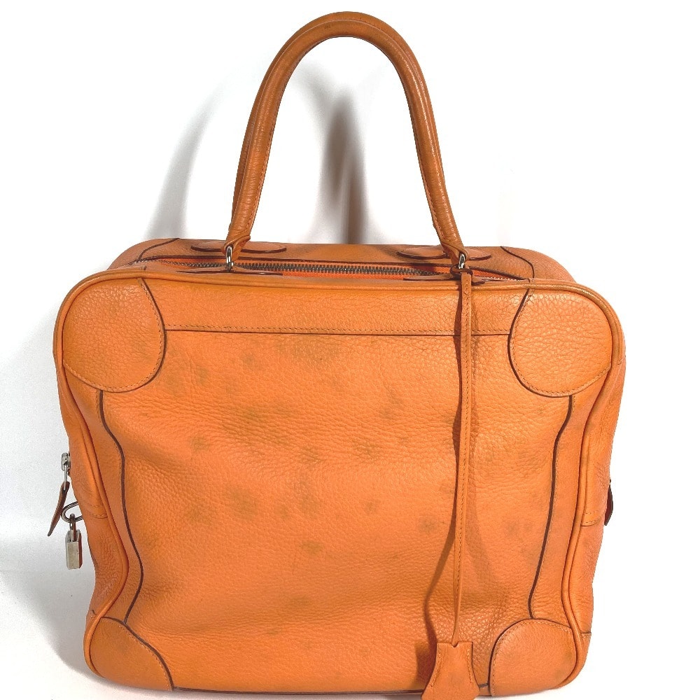 エルメス HERMES オムニバスMM オムニバス MM ボストンバッグ カバン トートバッグ ハンドバッグ レザー H□刻 オレンジ
