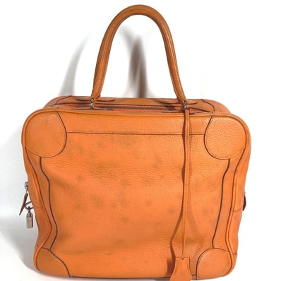 エルメス HERMES オムニバスMM オムニバス MM ボストンバッグ カバン トートバッグ ハンドバッグ レザー H□刻 オレンジ