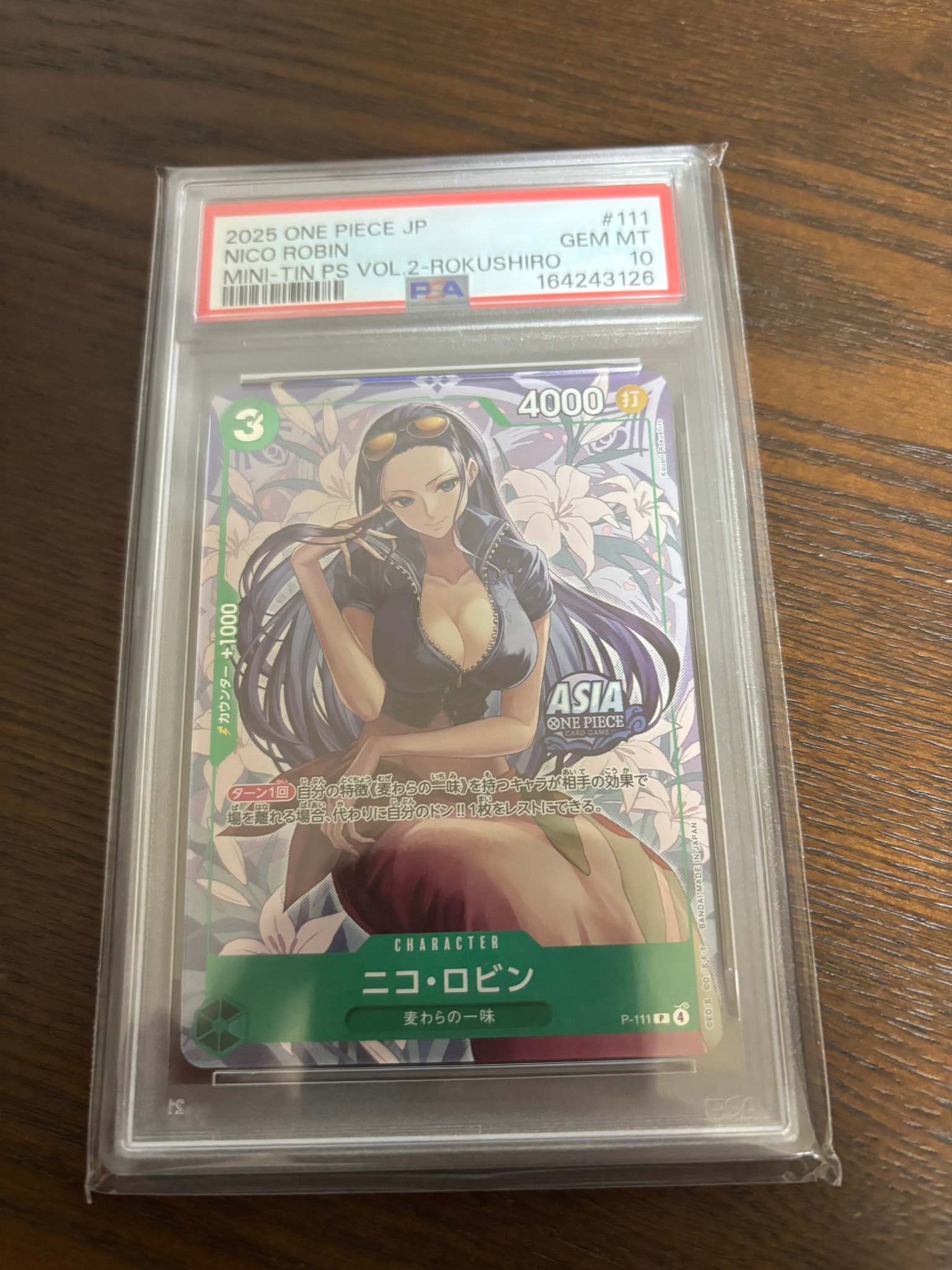 PSA10】ニコ・ロビン P [P-111]【アジア版】(プロモーションカード