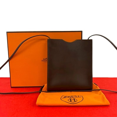 HERMES エルメス オニメトゥ レザー ショルダーバッグ ブラウン
34220