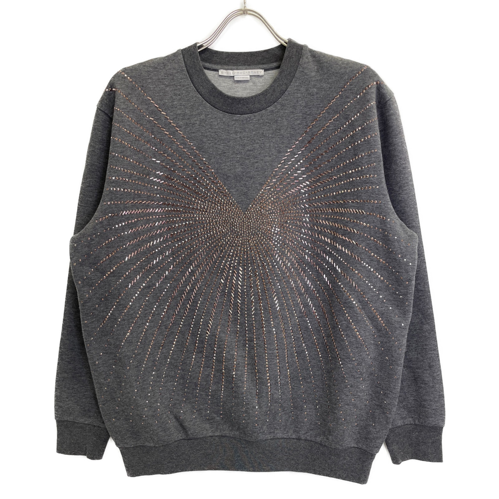 ステラマッカートニー 477989 ｸﾞﾚｰ ｽﾀｯｽﾞﾃﾞｻﾞｲﾝ ﾄﾚｰﾅｰ 38