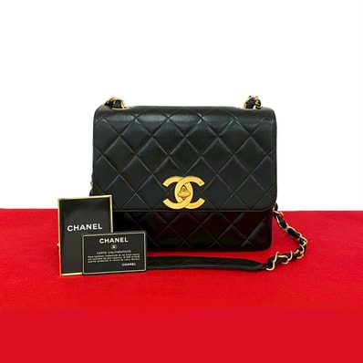 CHANEL シャネル マトラッセ デカココ ターンロック ラムスキン ショルダーバッグ ブラック
41311